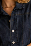 Load image into Gallery viewer, Button Down Relaxed Denim Jumpsuit in Dark Wash
