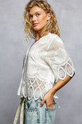 Load image into Gallery viewer, Crochet Trim Neckline Short Sleeve Jacket Top
