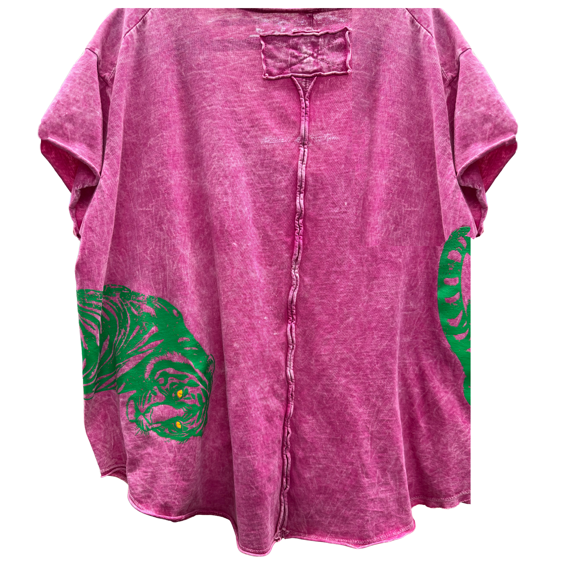 Vintage Style Tee with Tiger Graphic on Front and Back