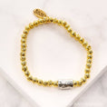 Load image into Gallery viewer, Bago Lava Nugget Bracelet with Hammered Barrel Bead Accent
