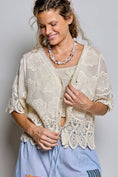 Load image into Gallery viewer, Crochet Trim Neckline Short Sleeve Jacket Top
