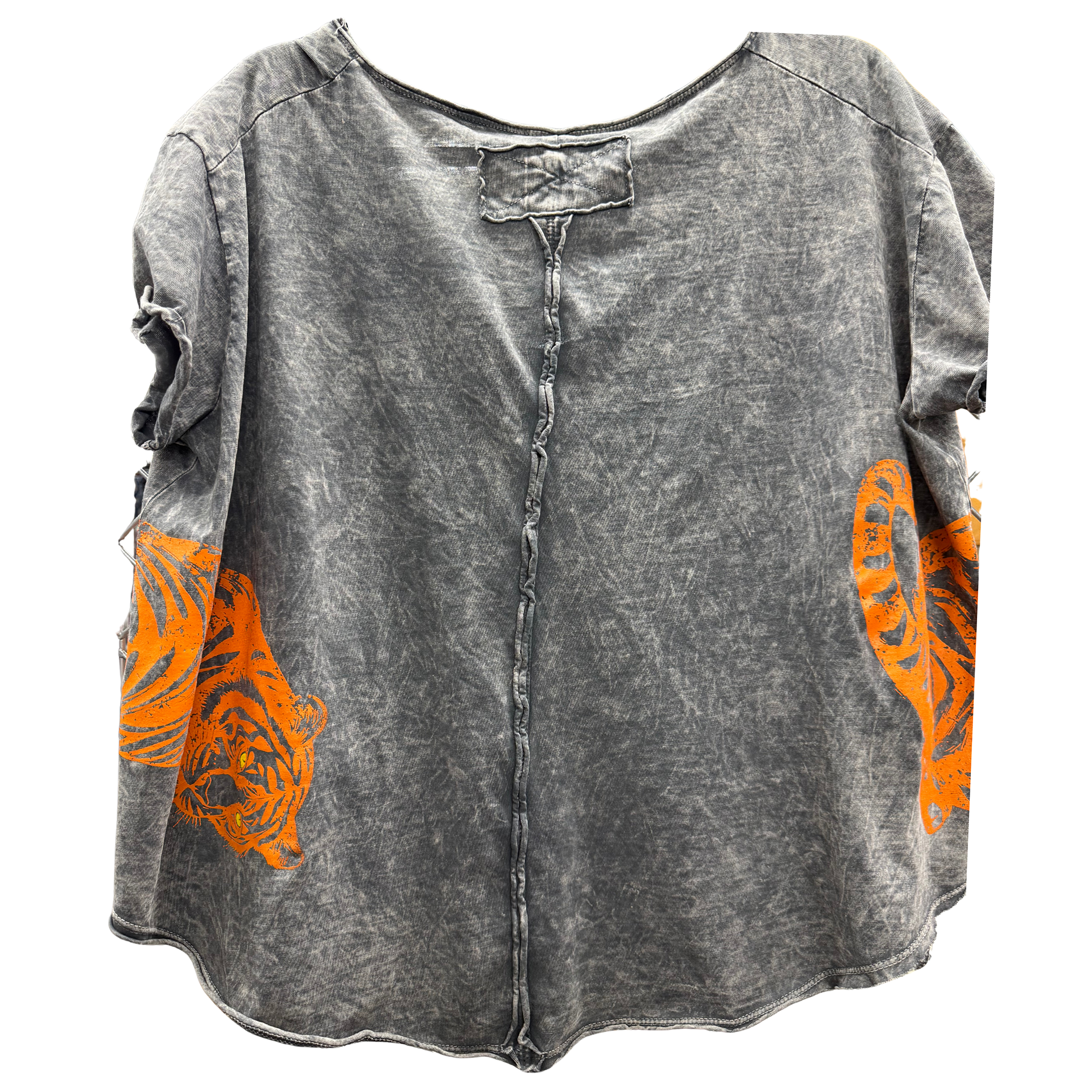 Vintage Style Tee with Tiger Graphic on Front and Back