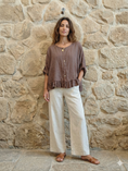 Load image into Gallery viewer, Ref-764 BASIC SHORT BLOUSE 100% LINEN
