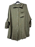 Load image into Gallery viewer, 29122 LINEN OVERSIZED BLOUSE WITH CHEST POCKET

