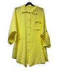 Load image into Gallery viewer, 29122 LINEN OVERSIZED BLOUSE WITH CHEST POCKET
