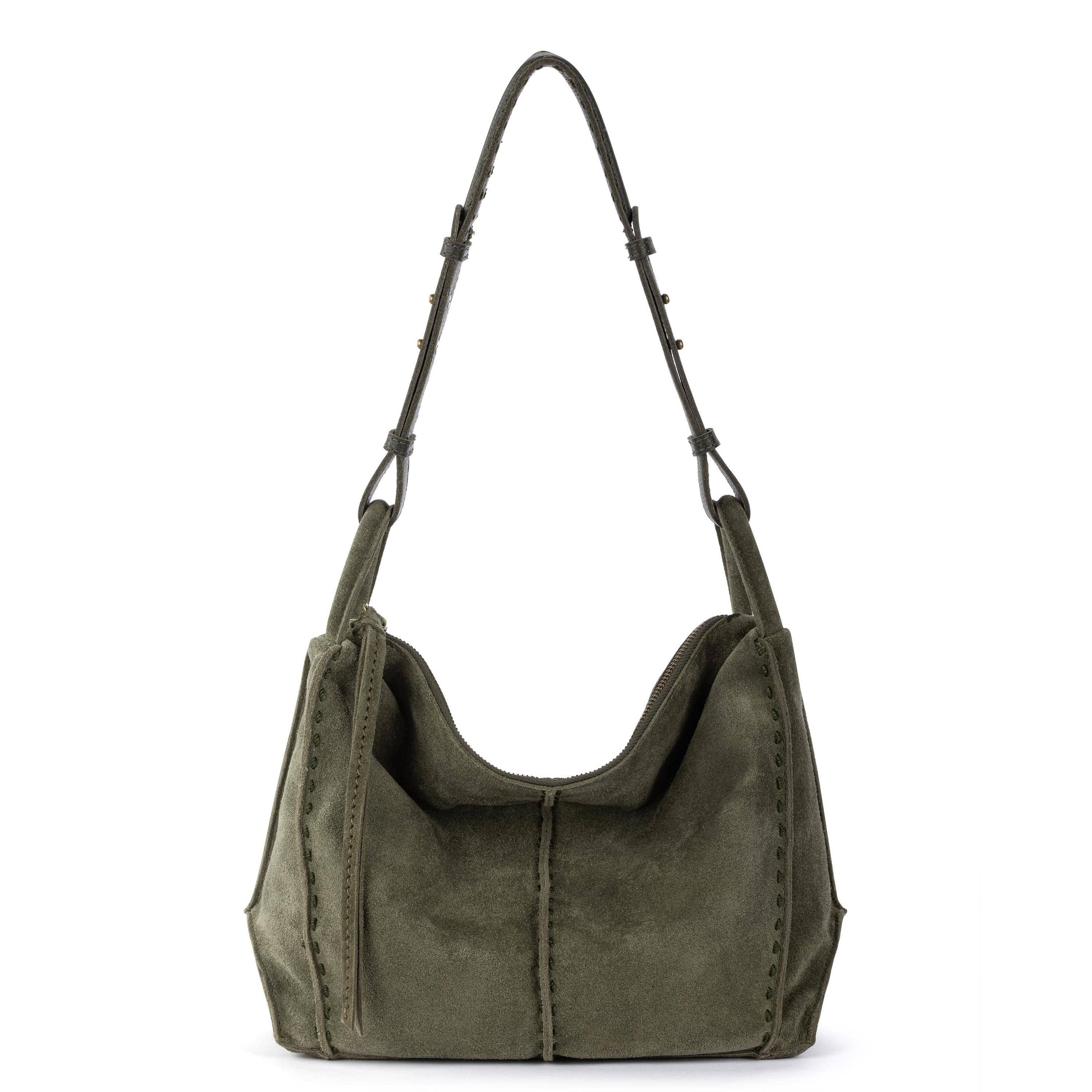 Los Feliz Hobo - Leather - Moss Suede