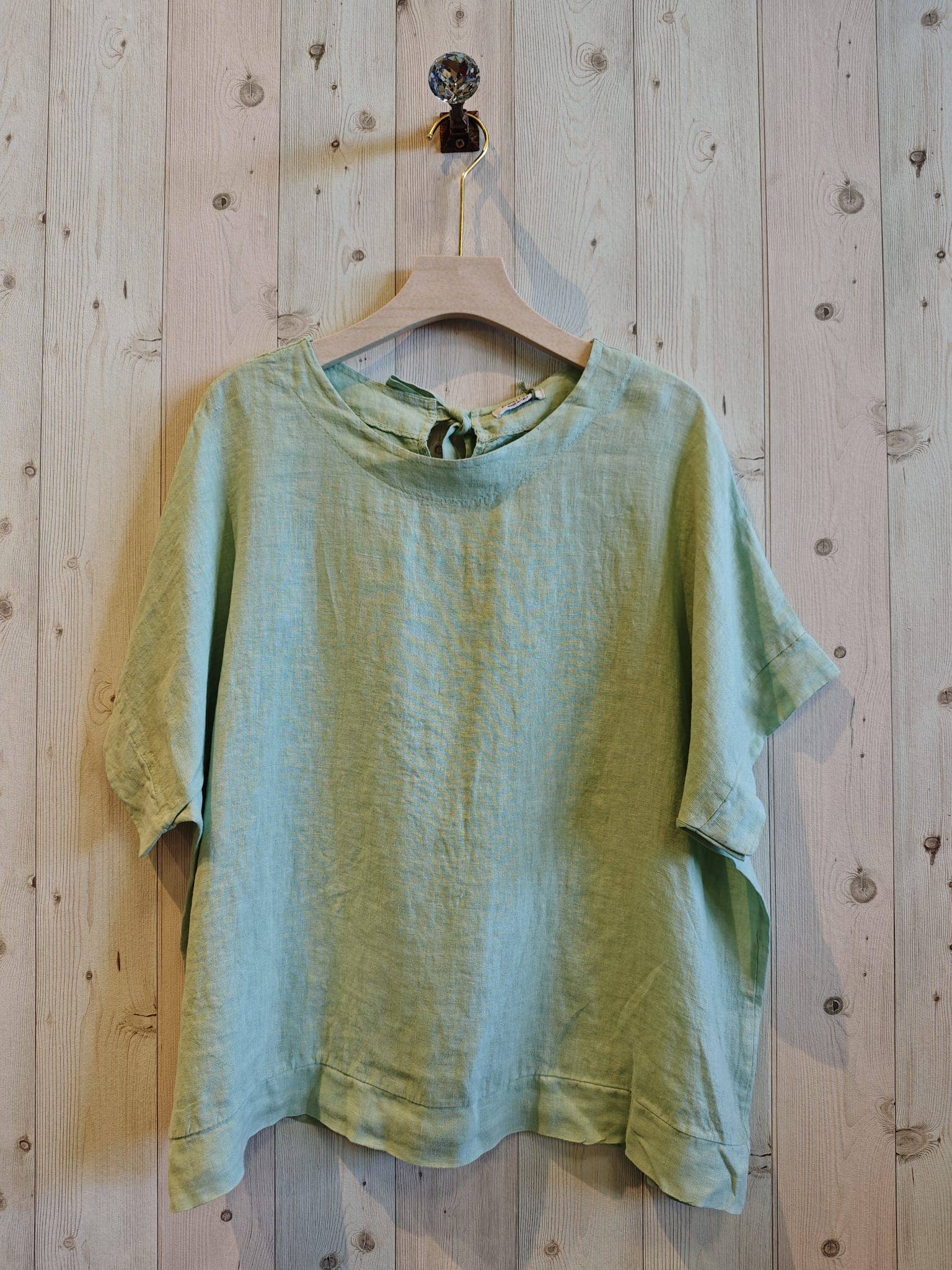Ref-17831 BOW BLOUSE 100% LINEN