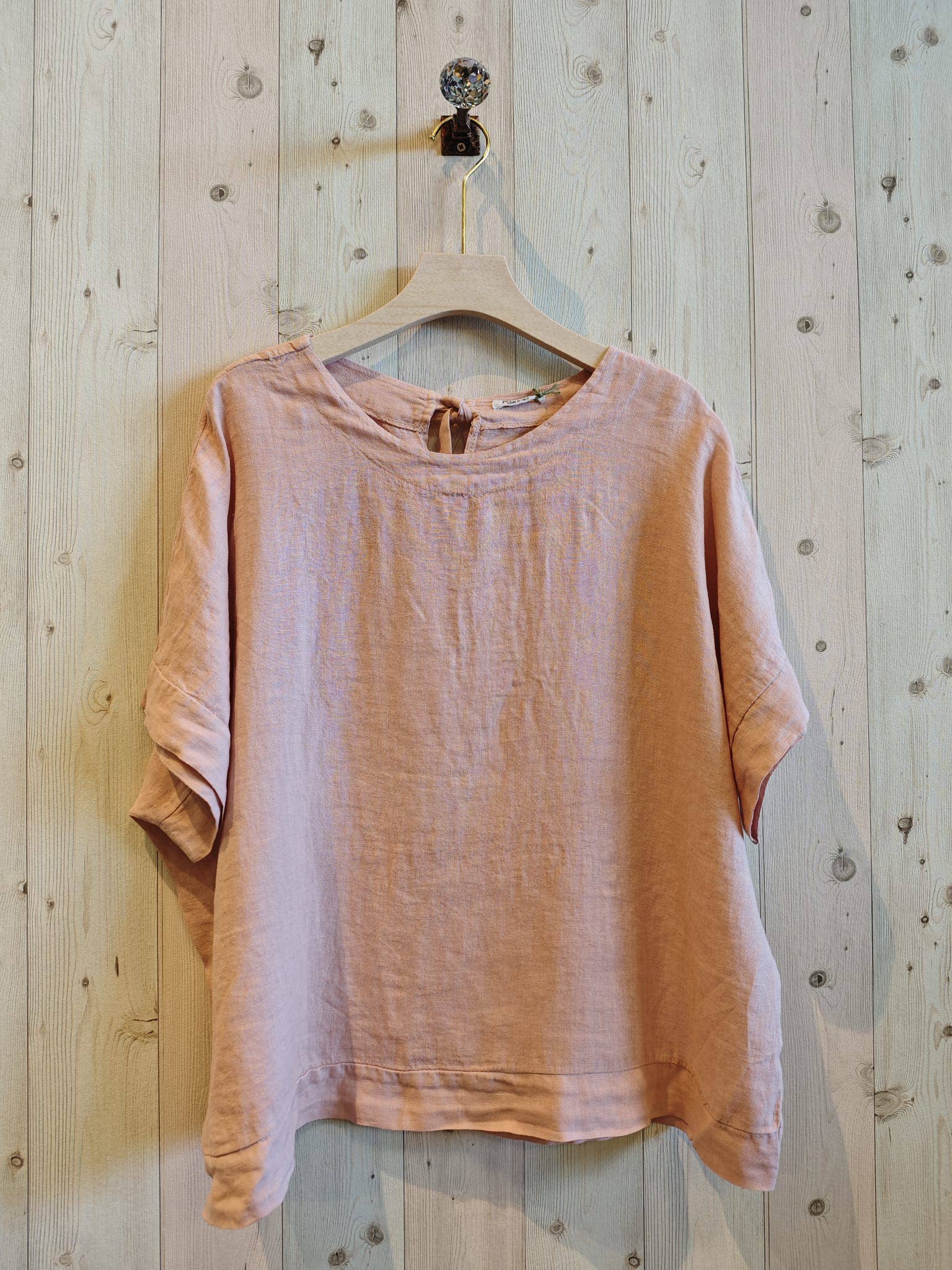 Ref-17831 BOW BLOUSE 100% LINEN