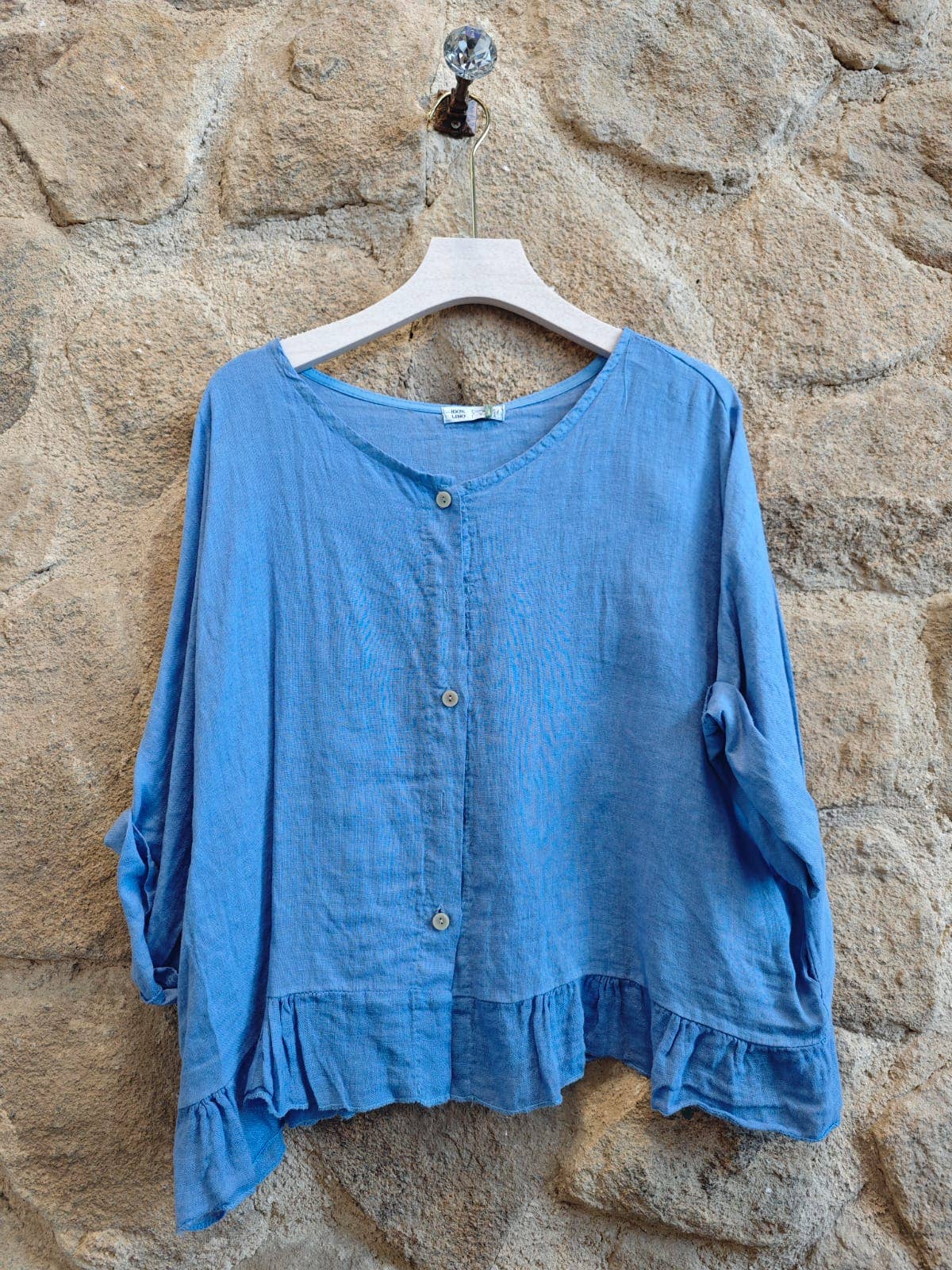 Ref-764 BASIC SHORT BLOUSE 100% LINEN