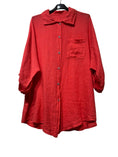 Load image into Gallery viewer, 29122 LINEN OVERSIZED BLOUSE WITH CHEST POCKET
