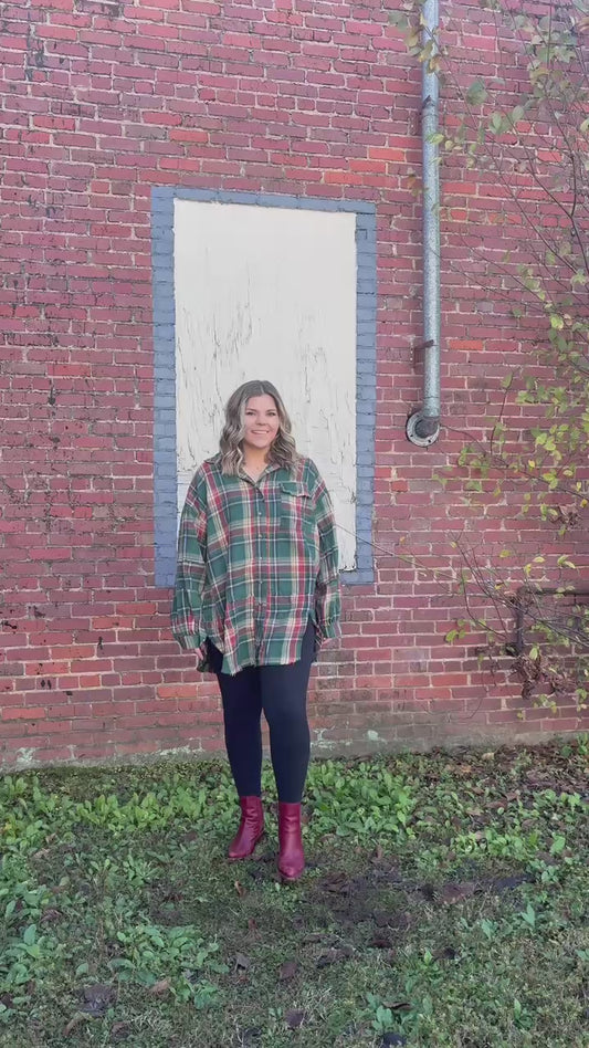 Oversized Cotton Flannel in Mocha